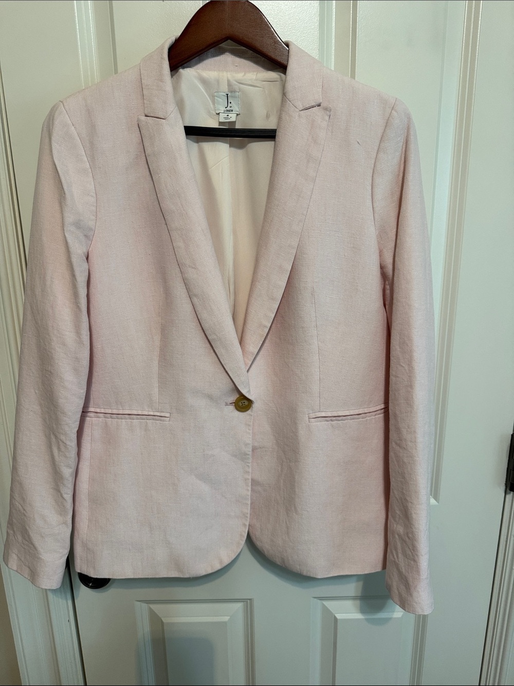 J. Crew Pink Linen-Blend Blazer size 8